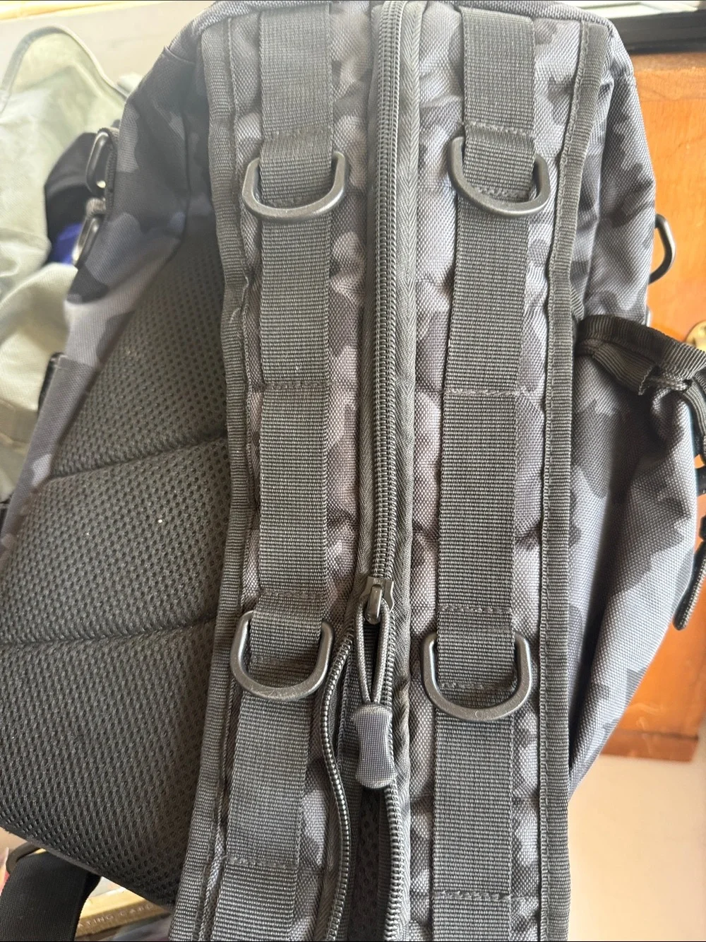 Men's Black Camo Tactical Sling Backpack